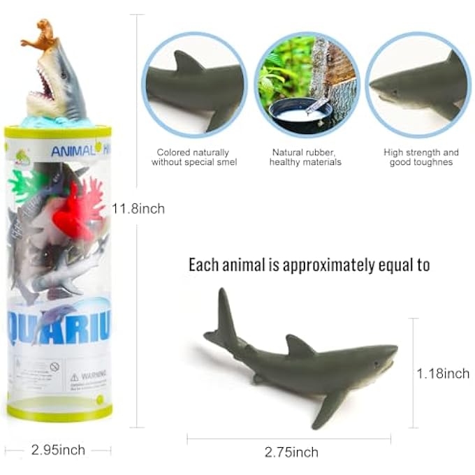 TOYS OCEAN SEA ANIMAL, MINI OCEAN SEA ANIMALS FIGURE CREATURES IN TUBE 15 PCS SET | REALISTIC TINY LITTLE ANIMALS FOR SENSORY BIN, BIRTHDAY PARTY FAVOR, TODDLER 3-5 (OCEAN SEA ANIMALS) - Image 4